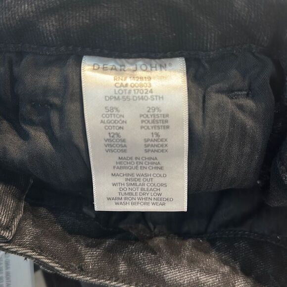 NWT Dear John Fiona Denim Jeans Wide Leg High Rise Size 32 Black - Picture 11 of 11